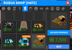 Dominus] Gold Super Villain Cap's Code & Price - RblxTrade