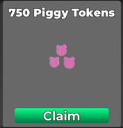 750 purchasable Piggy Tokens in the Season 7 - A Paranormal Pigmas shop menu.