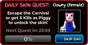 Clowny (Female) Daily Skin Quest