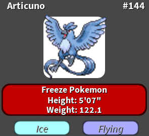 Articuno, The Codex Wiki