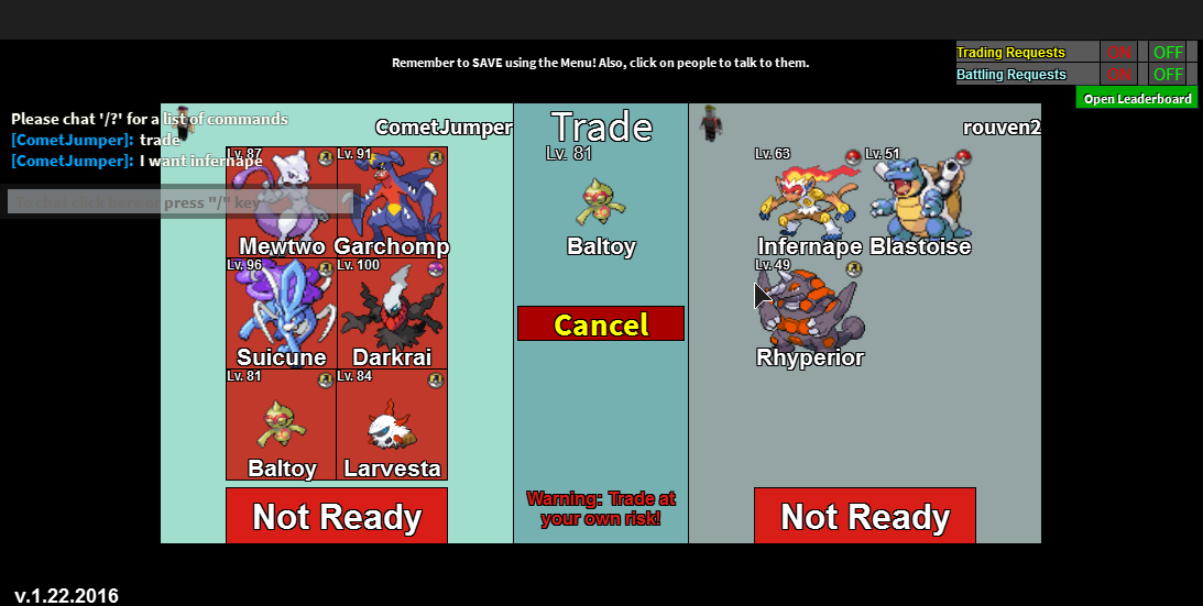 Trading Roblox Pokemon Project Wiki Fandom - roblox project pokemon how to get mewtwo cheats