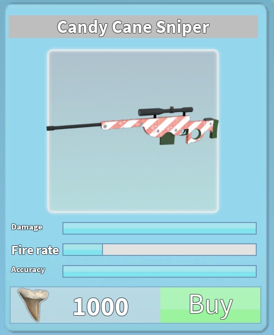 Candy Cane Sniper Roblox Shark Bite Wiki Fandom - shark bait roblox codes