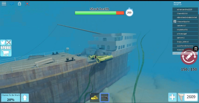where is the treasure chest in shark attack roblox