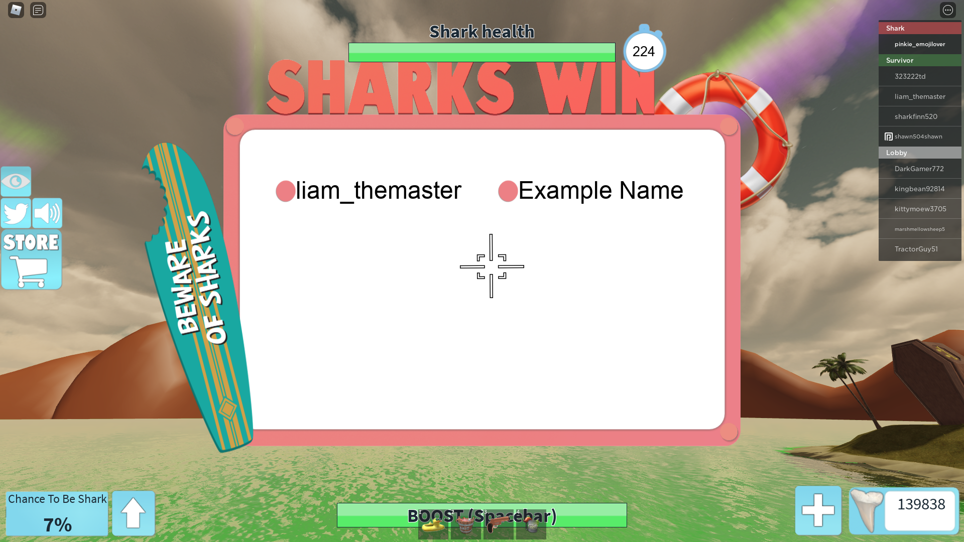 Glitches Bugs Roblox Shark Bite Wiki Fandom - roblox lua teleport a player using a gui