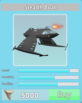 Stealth Boat Roblox Shark Bite Wiki Fandom - outbord missile pod fav and take roblox