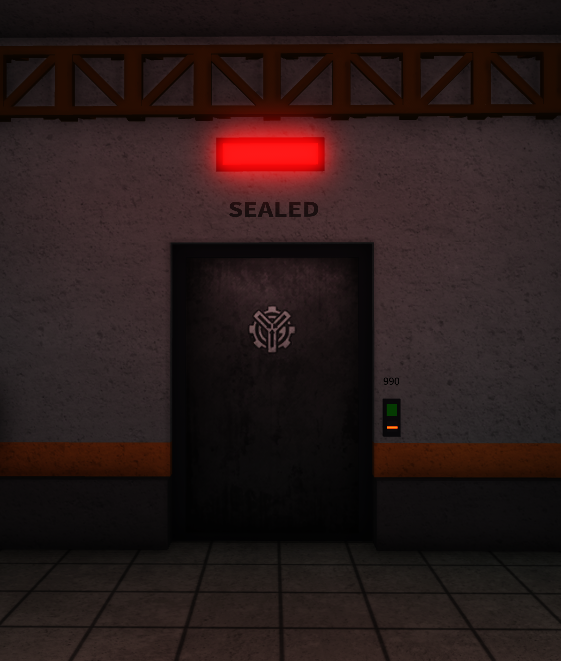 The Sealed Door Site 76 Wiki Fandom - no scoping simulator roblox door code