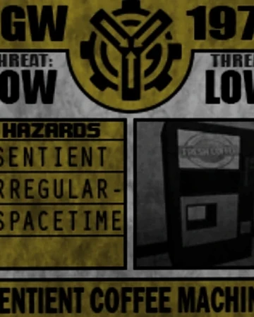 sentient coffee machine site 76 wiki