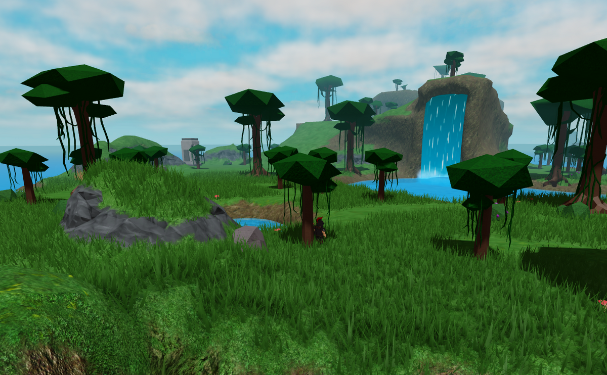 Screenshot of a roblox forest survival game