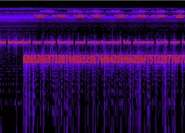 CDarchive - Spectrogram3.jpg (127 KB) "he invaded our new home and constructed his dreams with our bodies"; code is: "he is the god of our world" (from fathers_scolding.mov)