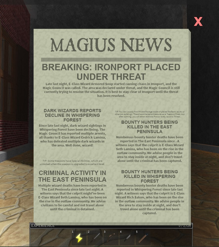 Magius News Roblox World Of Magic Wiki Fandom - roblox recent news activity