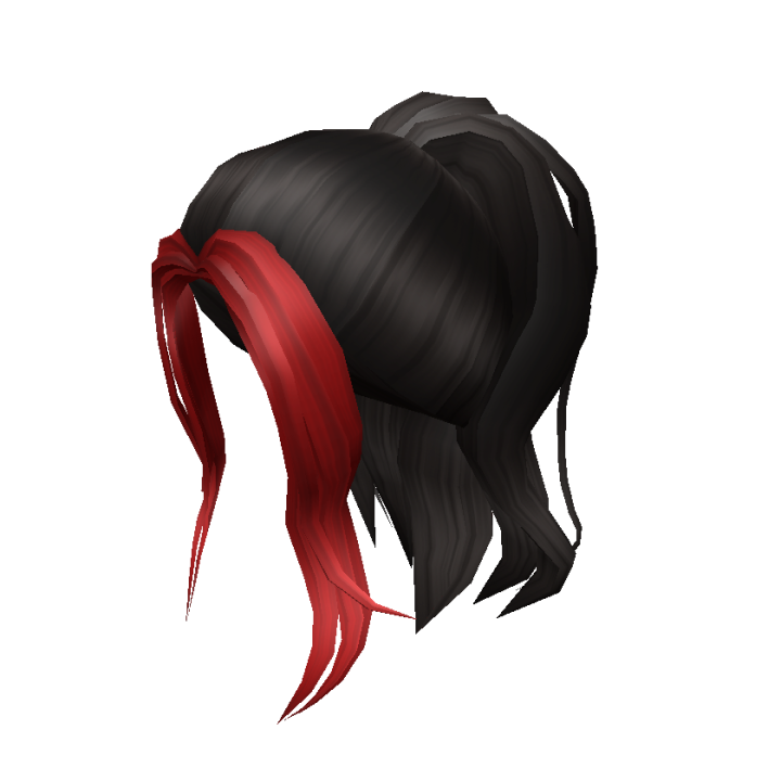 Black Red Messy Ponytail Roblox Wiki Fandom - stylish black hair roblox
