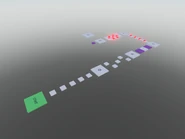 An aerial overview of the obby.