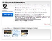 Personal Servers shown on group page