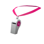 Whistle Necklace Silver and Magenta