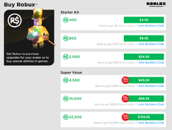 Robux Prices : r/roblox