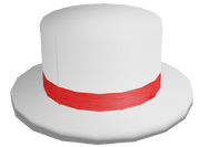 White Red Banded Top Hat