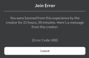 An example of an in-experience ban using Roblox's ban API.