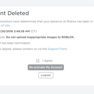 Ban Roblox Wikia Fandom - roblox denied my rollbacks for my 2 accounts and termd