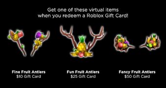 Catalog Fine Fruit Antlers Roblox Wikia Fandom - roblox virtual card