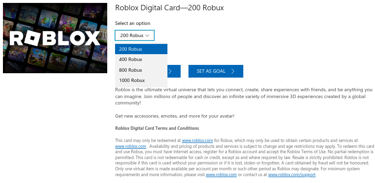 roblox robux microsoft rewards