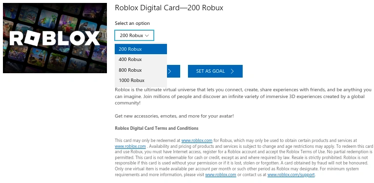 Roblox.com robux