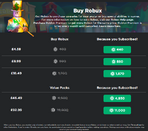 The current Robux store as of February 2020, in Dark Mode (Premium User perspective)