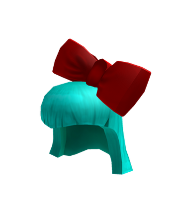 Cyan Hair With Giant Red Bow Roblox Wiki Fandom - red ribbon roblox