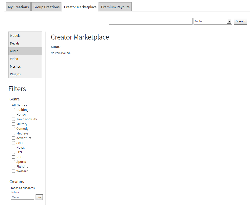 Place for searching and getting the new Roblox audios! - Creations