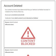Ban Account Deletion Termination Roblox Wikia Fandom - account deletion on roblox