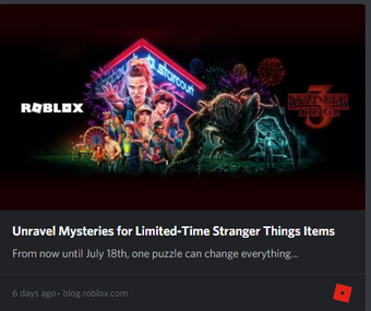 Stranger Things 3 Roblox Wikia Fandom - roblox promo codes that work in 2019 july 4th