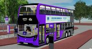 48X線首航當天，紫荊巴士派出ADL Enviro500 MMC (VE9766) 破禁行走此路線