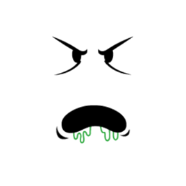 Green Drool Angry Zombie