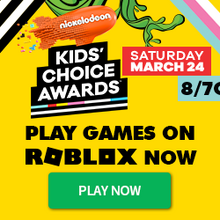 Kids Choice Awards 2018 Roblox Wikia Fandom - march roblox event 2019