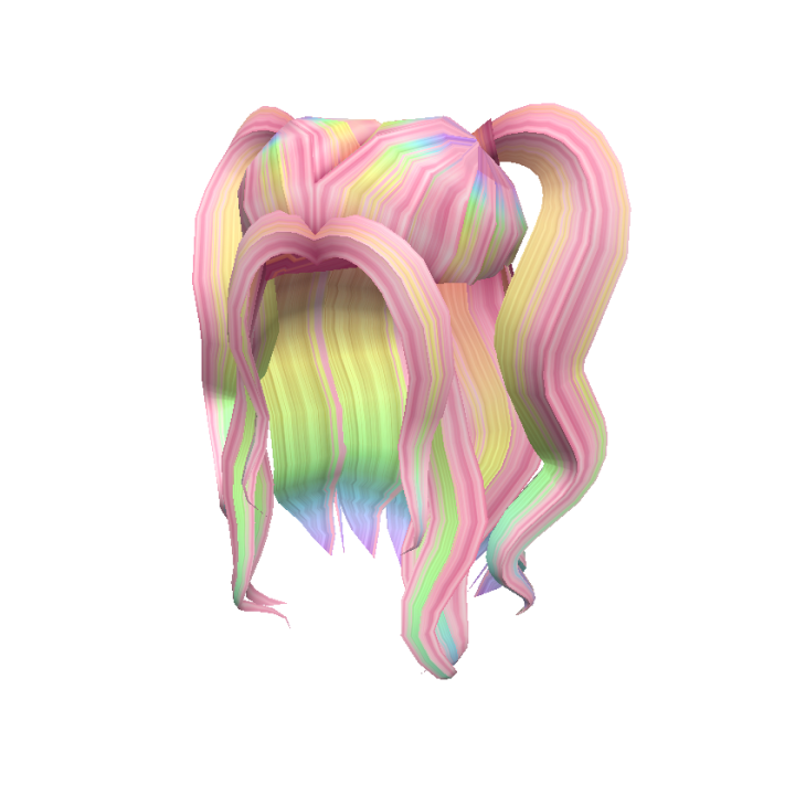 Catalog Pink Rainbow Ponytails Roblox Wikia Fandom - ponytail roblox purple hair