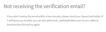 List Of Roblox Emails Roblox Wikia Fandom - not receiving roblox verification email