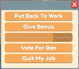 O painel de controle do gerente