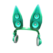 Teal Techno Rabbit Headphones