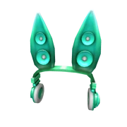 Teal Techno Rabbit Headphones