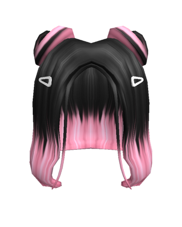 Catalog Black To Pink Half Up Spacebuns With Hairclips Roblox Wikia Fandom - black pink logo black roblox