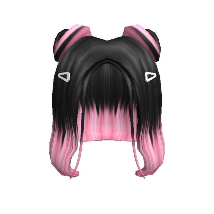 Black To Pink Half Up Spacebuns With Hairclips Roblox Wiki Fandom - pink bun hair roblox