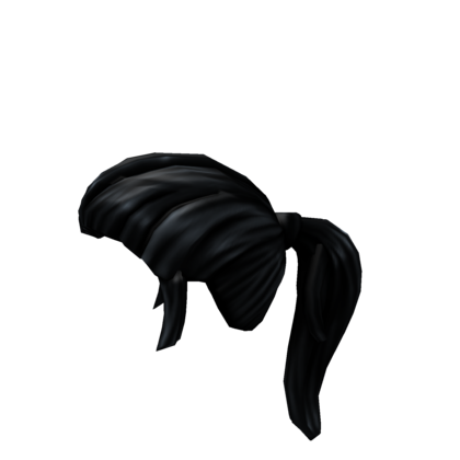 Black Emo Hair With Detailed Ponytail - Roblox