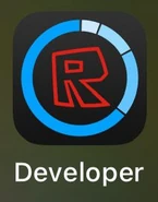 Roblox Developer app icon with the night mode on.