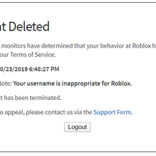 Ban Roblox Wikia Fandom - roblox content was moderated message not sent roblox generator today