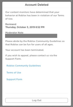 Roblox Bans, Littlehanger1234 Wiki