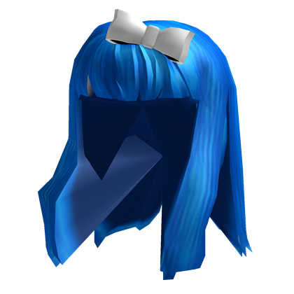 Catalog Blue Hair With Bow Roblox Wikia Fandom - roblox blue hair ponytail