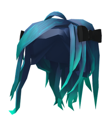 Teal Neon Long Hair With Bows Roblox Wiki Fandom - roblox blue hair with bow