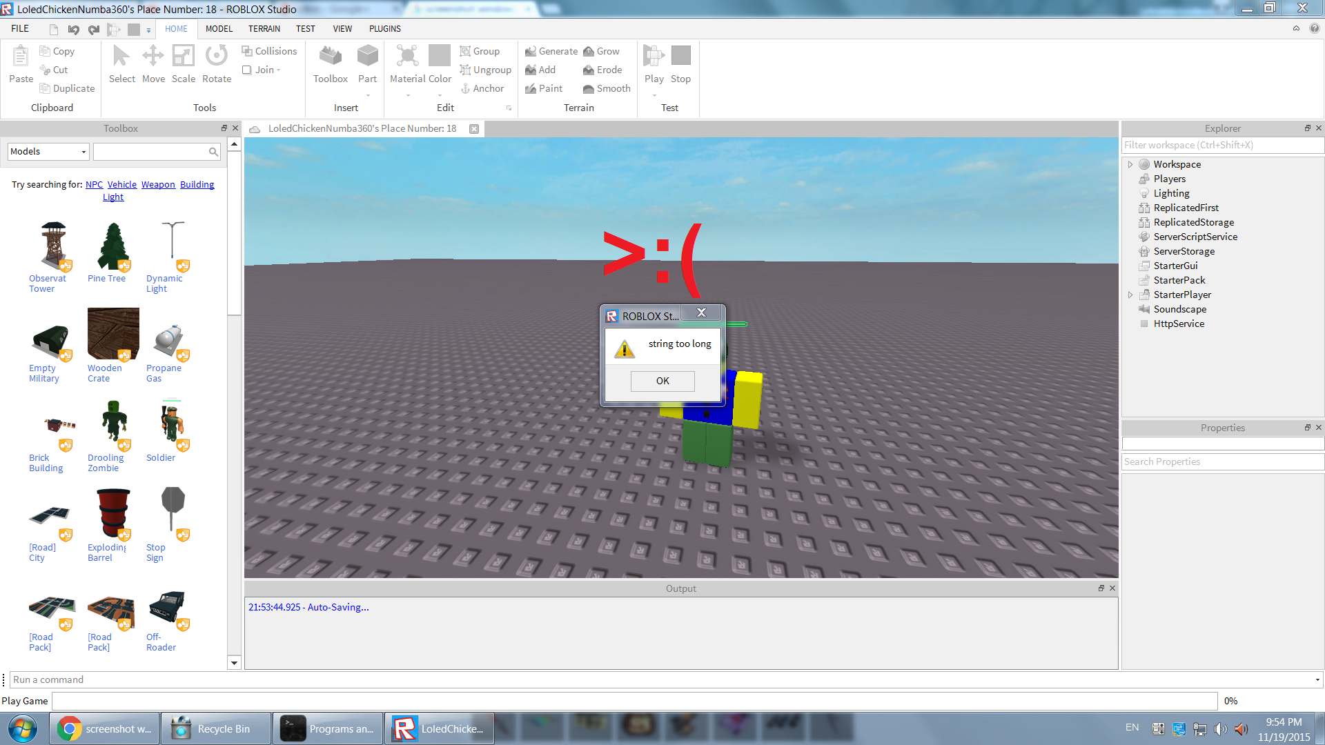 User Blog Chickenmeh123 Roblox Studio Problems Roblox Wiki Fandom - how to make an nbc talk on roblox studio