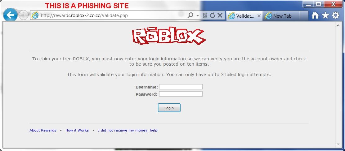 fake roblox login