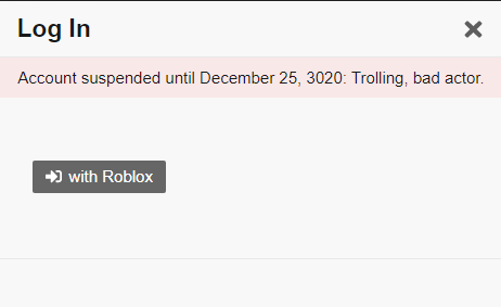 Ban Devforum Suspension Roblox Wiki Fandom - how to login into roblox devforum