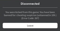 Ban Roblox Wiki Fandom - roblox banned from game screen